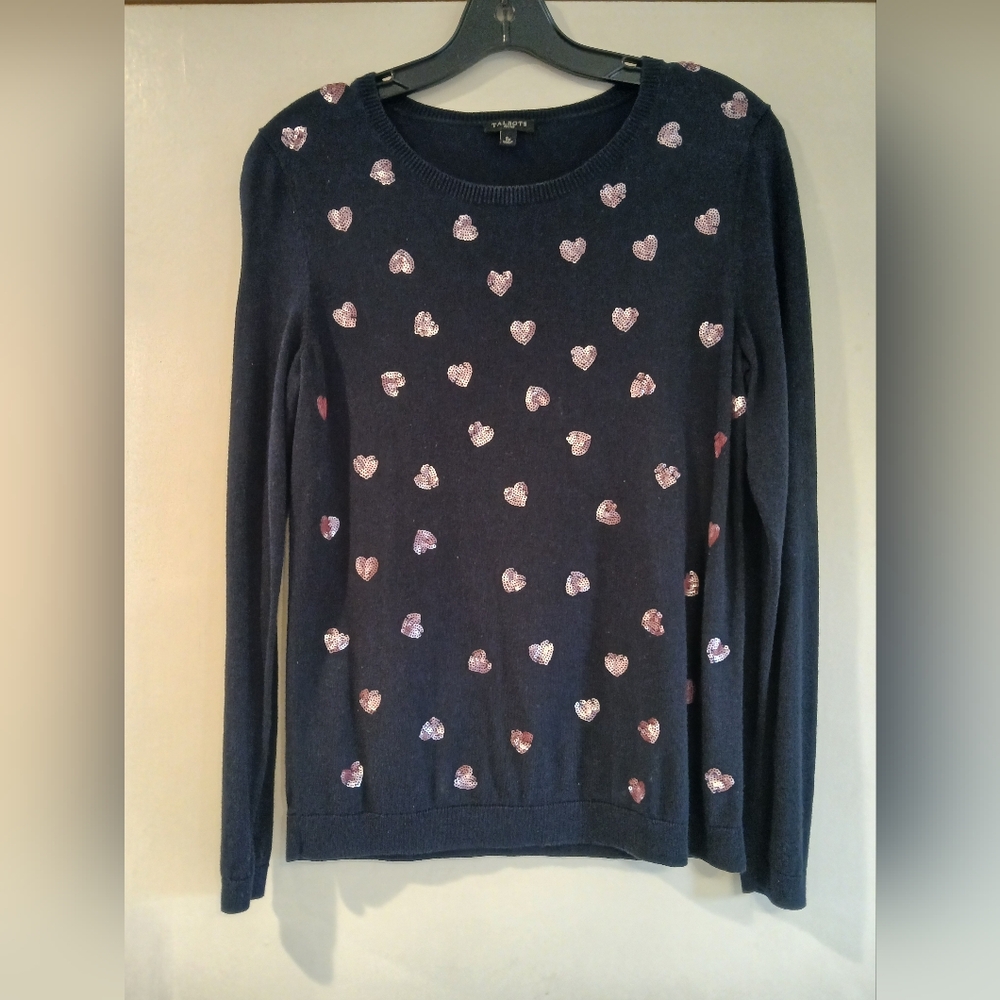 Talbots sequin heart sweater.